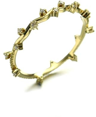 Stfery Eheringe 585 Gold Ringe für Damen Rund Diamant Ring Damen Verlobungsring