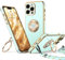 XYZ for iPhone 12 Pro Max Case with Stand, Heart Lanyard for Girls Women, Luxury Cute Bling Protective Cover for iPhone 12 Pro, Green