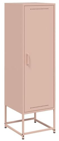 vidaXL Buffet Haut Rose 36x39x123 cm Acier, Buffet, Placard, Armoire latérale, Armoire, Armoire de Rangement, Armoire Haute, Meuble de Salon