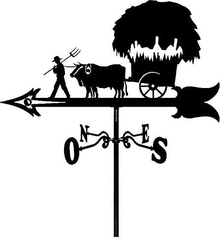 LaYiQimn Wetterfahne Metall-Wetterfahne für Gartendekoration, Retro-Bauernhof-Wetterfahne, Richtungsanzeiger mit Hexen- und Katzenskulpturen, Geschenk für Zuhause, 35 x 50 cm (Hexe)