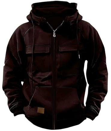 Arbeitspullover für Herren, Arbeitspullover für Herren, halber Reißverschluss, Sweatshirt, keine Kapuze, mehrere Taschen, Fitnessstudio, klassischer Vintage-Pullover, langärmelig, taktischer Pullover,