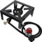 Happyyami Horno De Gas Portátil De Con Regulador y Manguera Quemador De Hierro Fundido Para Camping Picnics y Actividades Al Aire