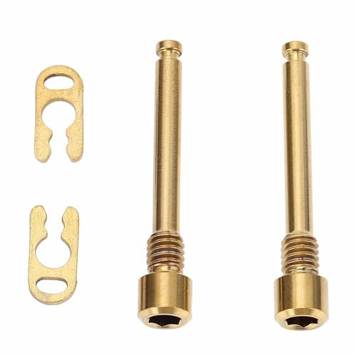 2 pernos de freno de disco para bicicleta, tornillos roscados de aleación Ti para pinza de freno de bicicleta, tornillos con anillos de seguridad para bicicleta de montaña XT (dorado)