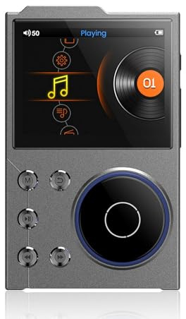 MP3-Player mit Bluetooth 5.3 HiFi-Sound, Tragbarer Digitaler Musik-Player, HiFi-MP3-Player mit 2,4-Zoll-HD-Bildschirm, Gebürstetes Metall-Finish für Kinder und Erwachsene