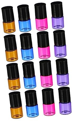 Beaupretty Flacons En à Bille Roulante Pour Huiles Essentielles Lot De 16pcs 4 Bouteilles 4 Roses 4 Violettes 4 Bleues Flacons Rechargeables Anti UV Pour Cosmétiques Et