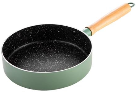 Woks et poêles à sauter Poêle à œufs antiadhésive, mini poêle à frire antiadhésive en alliage d'aluminium, poêle de cuisson à revêtement en granit sain de 6,3 pouces avec poignée en bois, for plaques
