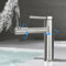 VirtuGro Grifo de Lavabo Giratorio 720° Grifo Baño Agua Fría y Caliente Monomando Grifos para Lavabos de Baño Acero Inoxidable para Hacer Gárgaras y Lavarse la Cara Cepillado Plata
