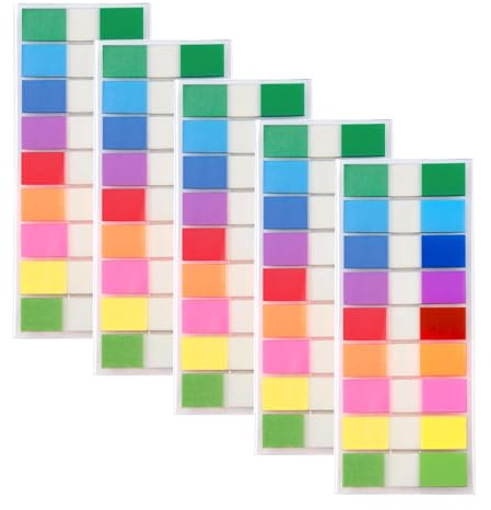 900 Stück Haftstreifen 9 Farben Haftnotizen Klebezettel Sticky Notes | Transparente Haftnotizen Page Marker für Lesen, Schreiben, Studieren, Büro, Schule Planer Memo