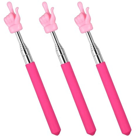 Gjinxi 3 punteros para profesores, punteros extensibles para niños que leen, mini punteros retráctiles para el aula para primaria, profesor de escuela, dedo puntero retráctil