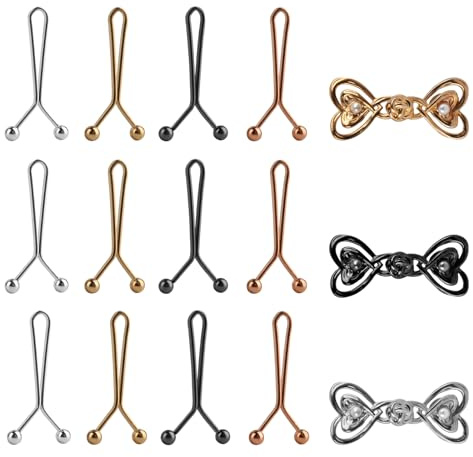 ErShiPing 15 Stück Hosenbund Enger Machen Clips,Hosen Taillenspanner | Verstellbare Nagelfreie Einstellbar Hosen Enger Machen Clip, Taillenschnallen Clipss, Jean Knopfnadeln Knöpfe