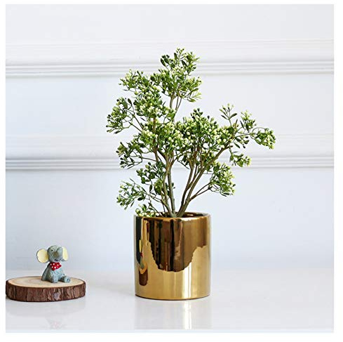 MEVZHH Artificial Flowers,Artificial Potted Artificial Potted Plants Fake Pistachio Tree Potted Plants Indoor Liviroom Decoration Faux Plants with Pot Artificial Plants/C
