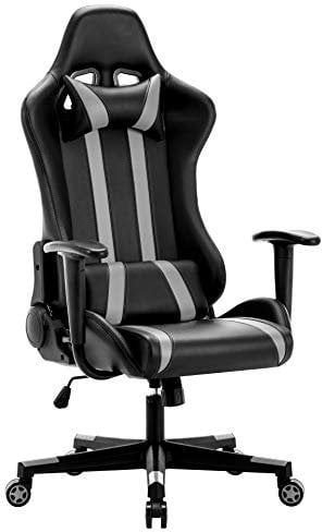 IntimaTe WM Heart Silla Gaming, Silla Gamer Ergonómica,Silla Escritorio Giratoria,Silla de Oficina con Reposacabeza Apoyo y Cojín Lumbar, para Los Jugadores de PC Gamer, Gris