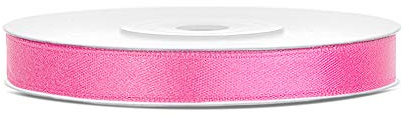 DaLoKu Satinband 6/12/25/38/50/100mm x 25m Geschenkband Schleifenband, Größe: 6mm x 25m, Farbe: Pink