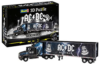 Revell 3D Puzzle 00172 I AC/DC Tour Truck I 128 Teile I 2 Stunden Bauspaß für Kinder und Erwachsene I ab 10 Jahren I Geschenkidee für alle Rock n Roll Fans I AC/DC Truck selber zusammenbauen