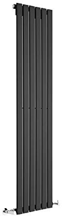 Milano Alpha - Black Vertical Single Flat Panel Radiator - 1600mm x 420mm