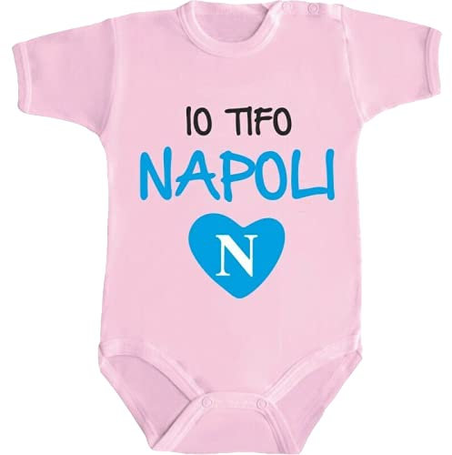 Body Neonato Bimba Bimbo bebé Pigiama IO TIFO Napoli (Rosa, 9 Mesi)