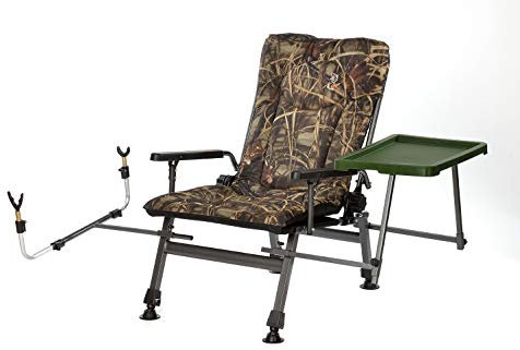 Angelstuhl Campingstuhl Carp F5R ST/P CAMU Stuhl Deluxe Karpfen Angler Campingstuhl mit extra Höhe und Tisch Angelrutenhalter