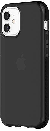 Griffin Survivor Clear Case, Military Standard, for Apple iPhone 12 Mini (5.4 inches), Thin Design, Shock-Absorbing Corners, Qi Compatible Mobile Phone Case, Transparent Black, GIP-049-BLK