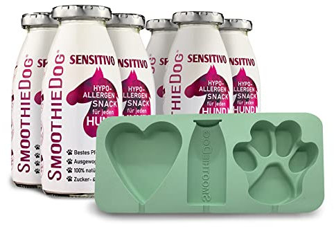 SmoothieDog Eisform für Hundeeis + 6er Pack Sensitivo mit Pferd je 250ml Hundesmoothie - hypoallergen, hypoallergenes Hundefutter, Hundeeis selbermachen, BPA-frei