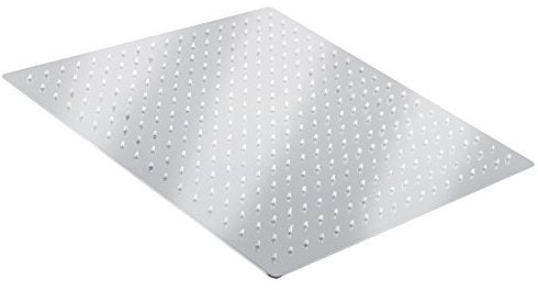 16 '' Fixed Shower Head, Square Rainfall Shower Head Stainless Steel Large Rain Shower Head, Ultra Thin Powerful High Pressure Top Spray Bathroom Rainfall Shower Head