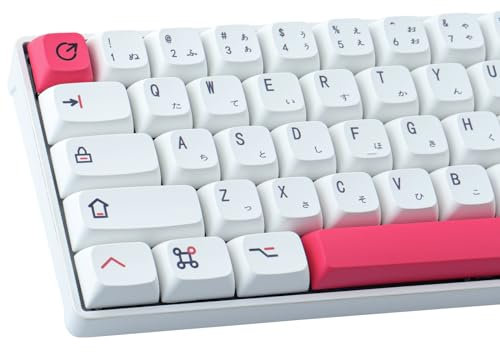 PBT Keycaps 126 Tasten Japanisch Dye-Sublimation Weiß und Rosa XDA Set für ANSI Layout Cherry MX Switch Mechanische Tastatur