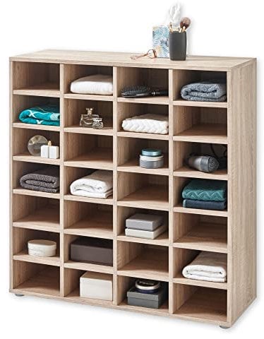 Boots Standregal in Eiche Sonoma Optik - Universell einsetzbares und multifunktionales Regal mit 28 offenen Fächern - 92 x 95 x 33 cm (B/H/T)