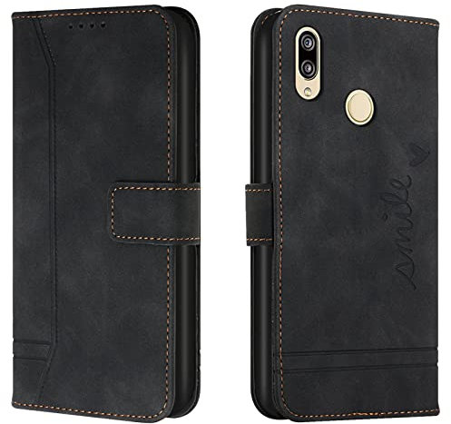 Lihondar Funda para Huawei Honor 8X, Premium PU Cuero Billetera Tapa Flip Protectora Carcasa Libro Case Magnético con Tapa y Ranura para Tarjetas Piel Cartera para Huawei Honor 8X (Negro)