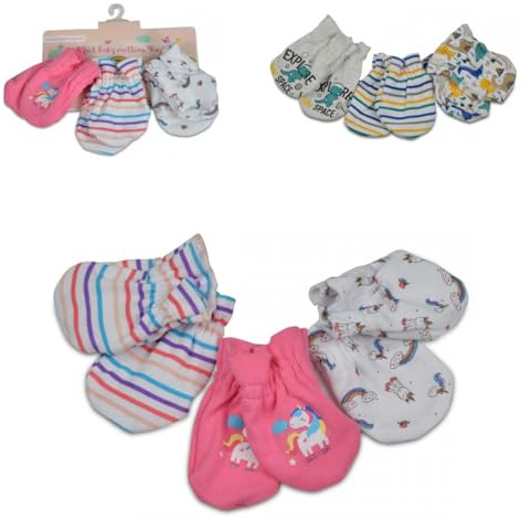 Cangaroo Baby-Fäustlinge Kay 3er Set, aus 100% Baumwolle, Erstlingshandschuhe rosa
