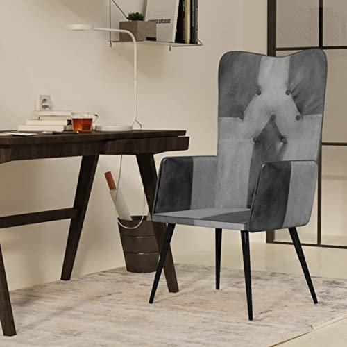 Chenshu Ohrensessel, Sessel Wohnzimmer, Lesesessel, Stillsessel, Ohrensessel, TV Relaxsessel, Grau Echtleder