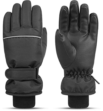QKURT Bambini Guanti da Sci, Guanti Invernali Impermeabili da Neve, Antivento Antiscivolo Snowboard Guanti, Guanti per Bambini per Ragazzi e Ragazze 4-20 anni per Gli Sport All'Aperto