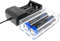 2PCS Battery of Rechargeable 3.7V 3600mAh with 2 Bay USB Battery Charger for Flashlight