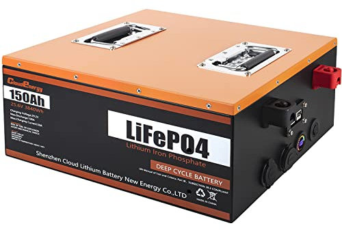 CloooudPro 24V 150Ah LiFePO4 batteria a ciclo profondo con 100A BMS per prestazioni a lungo termine in energia solare, RV, energia marina, potenza di riserva e altro ancora.