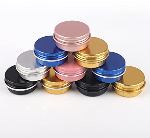 SAMCRY 50 Stück 10 g Rot Grün Blau Salbe Metalldosen Dose 10 ml Leere Lippen Augen MakeWax Balsam Pomade Reise Aluminiumflaschen Glas-Rosa