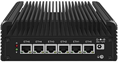 HUNSN Micro Firewall Appliance, Mini PC, VPN, Router PC, Intel Pentium Gold 8505, RJ24, AES-NI, 6 x 2.5GbE I226-V, HDMI, DP, USB3.2, Type-C, TF, Barebone, NO RAM, NO Storage, NO System