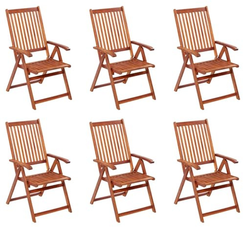 Keketa Homgoday Klappbare Gartenstühle 6 STK. Massivholz Akazie Gartenmöbel Model3065516