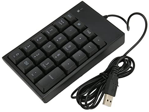 PUSOKEI Nummernblock, USB-Nummernblock mit 23 Tasten, Mechanischer Kabelgebundener USB-Nummernblock mit ESC-Taste, Tabulatortaste, Taschenrechner, Plug-and-Play, 5,9-Fuß-Kabel