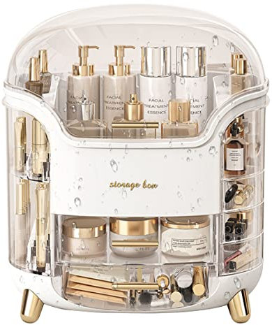 Rigwarl Multifunktionale Kosmetik-Aufbewahrungsbox, Schublade, Make-up-Aufbewahrungsbox, Make-up-Aufbewahrung, Organizer, Kosmetik-Vitrine (weiß)