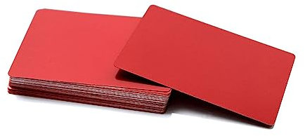 ZYAMY 50 Stück Metall-Visitenkarten, Lasergravur, Blanko, rote Sublimation, Metallkarten, Aluminium-Rohlinge für Gravur, DIY, Geschenkkarten, Büro-Namenskarten