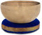 XDrum Therapeutische Klangschale Ton F Kissen Set - auf Ton F gestimmt - für Herzchakra (Anahata) - ca. 24 cm Ø - ca. 1400 g - handgemachte Bronzelegierung aus Indien - inkl. Kissen