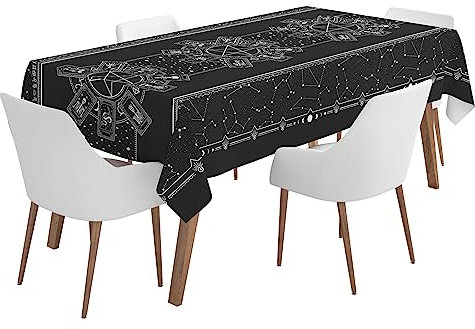 OH YEAH - Nappe pliable imperméable Halloween ésotérique - 1,20 x 1,80 m - Nappe pliée - Décoration de table Halloween à thème ésotérique - Vaisselle décorative Halloween ésotérique - Assemblage