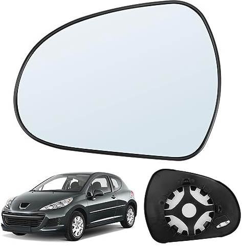 Spiegelglas Heizbar Kompatibel mit Peugeot 207 2006-2014, 308 2007-2013 | Spiegelglas Außenspiegel Glas Links