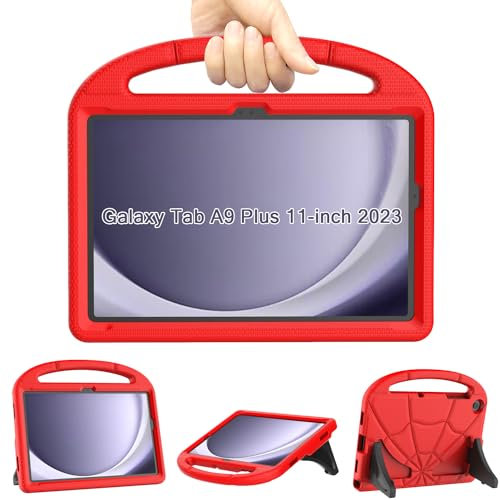 Patamiyar Kinder Hülle für Samsung Galaxy Tab A9 Plus 11 Zoll 2023, Leichte Stoßfest Samsung A9+ Plus Tablet Hülle mit Griff Ständer für Samsung Galaxy Tab A9 Plus Tablet (SM-X210/X216/X218) - Rot