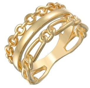 Elli Ring Damen Stapel Glieder Set Goldfarben