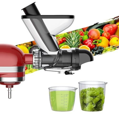 Masticating Juicer Attachment for KitchenAid Stand Mixer, Cold Pressed Juicer Machine, Slow Masticating with Dual Feed Chute, Bladeless Design, Max Nutrient Retention, Easy Clean by InnoMoon