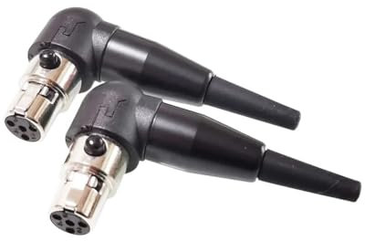 MeGLob 2pcs/Lot Mic Cable Socket Adapter Mini Female, 4 Pin For Pro Microphones With 90 Degrees Metal Housing,Tail Diameter 3.0mm (Size : 3 PIN)