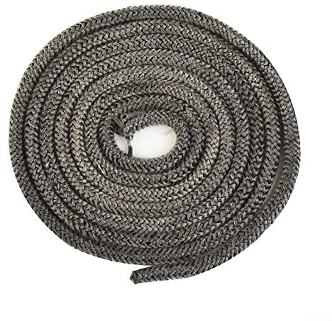1 joint de corde en fibre de verre noir pour poêle à bois, 2 m de long, joint de porte pour chaudière, porte de poêle à bois (8 mm)