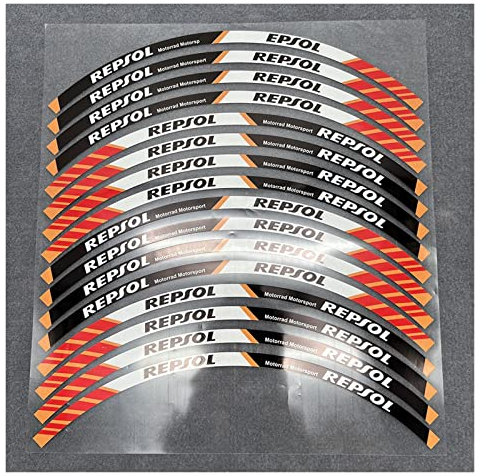 Reflektierende Felgenrandaufkleber Motorrad Für REPSOL HRC CBR 250 400 CBR600RR CBR650R CBR1000RR 17 Zoll Motorrad Reflektierende Felgenstreifen Aufkleber Aufkleber (Farbe : B, Größe : 1 UK)