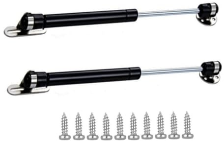 QLXHBOT Gasdruckfedern, 20 N/2,0 kg, 25,4 cm, Gasdruckfedern, Deckel, Unterstützung, Gasstütze, schwarz, 2 Stück