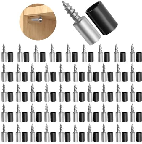 50 Stück Halterungen für Regalbretter, Bodenträger Metallschrank 7.5mm mit Gummischutz, Regalbrett Halterung für Schränke Möbel Bücherregal
