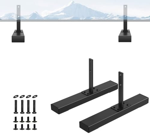 Varghesyla Metal TV Legs for Sony Bravia TV, Compatible with 65 & 75 Sony TVs, Floor Mount, Fixed, 40mm Hole Spacing, Black